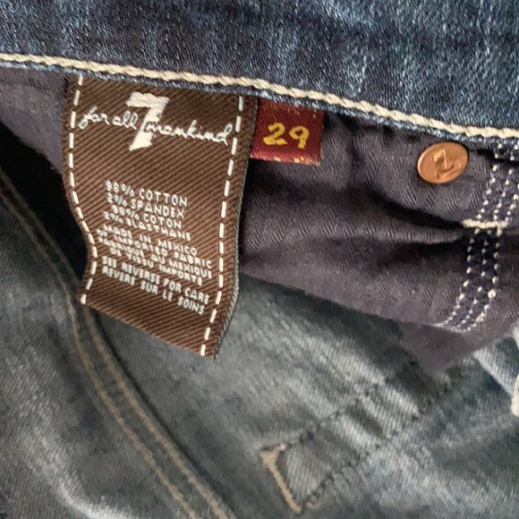 7 For All Mankind Med Blue Crystal Pocket Bootcut - Picture 3 of 4